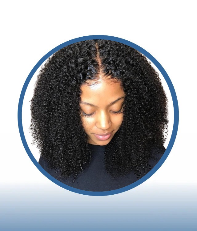 Kinky Curl Middle Part Wig