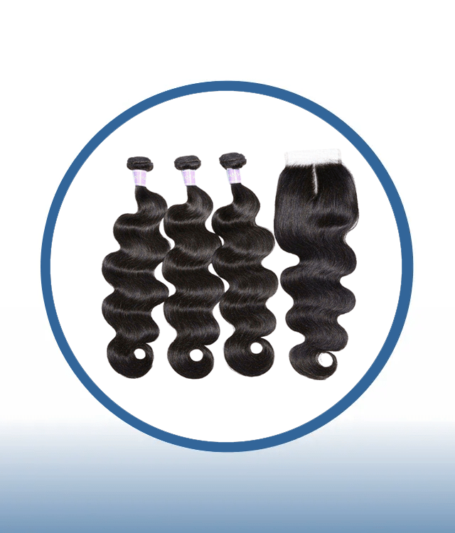 Body Wave 3 Bundle + 3 Part Lace Closure