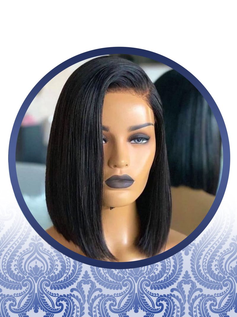 12" 4x4 Preplucked Side Swoop Lace Bob Wig