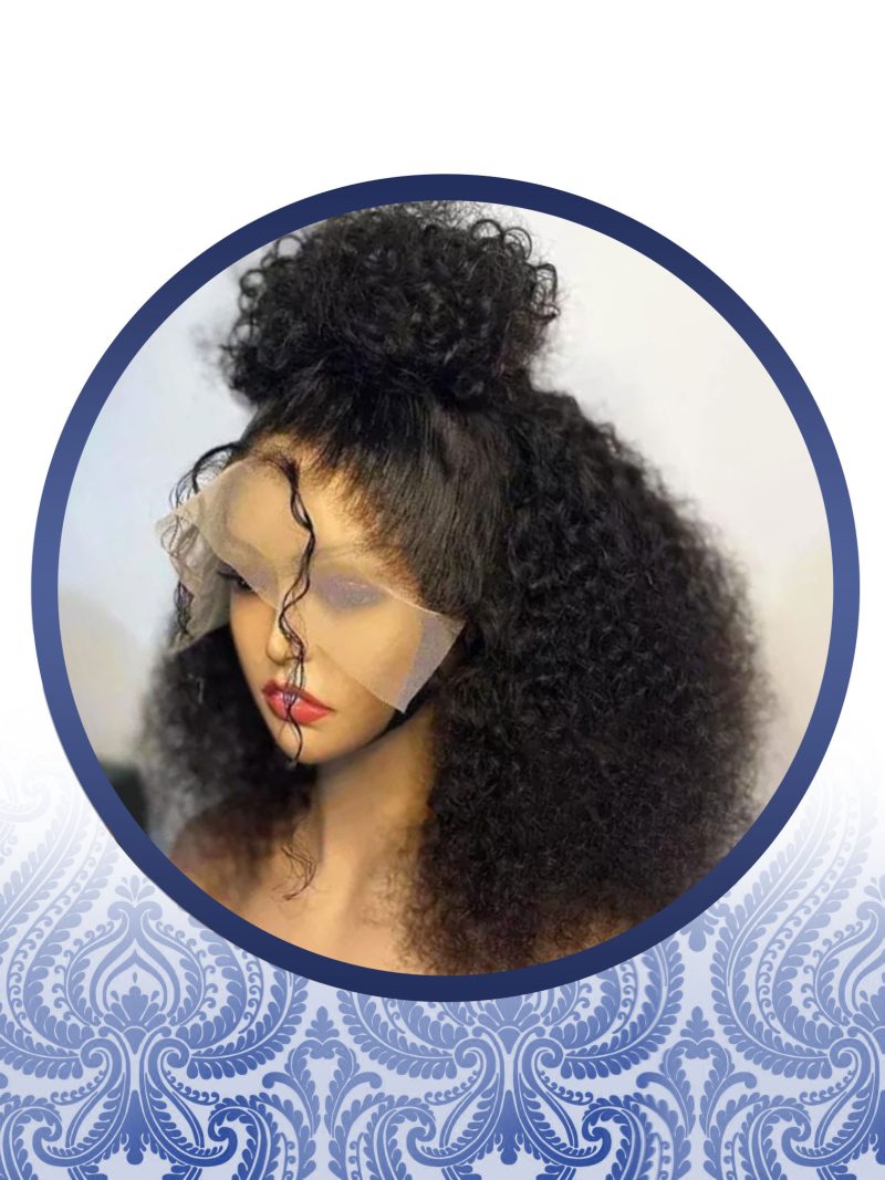 16" Huge Top Bun Lace Frontal Wig