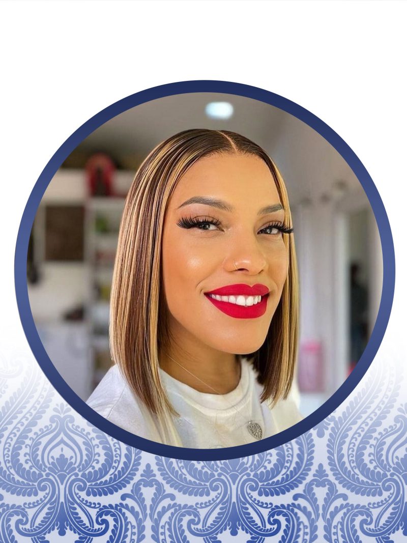 14" Glueless Highlighted T-part Lace Frontal Bob Wig