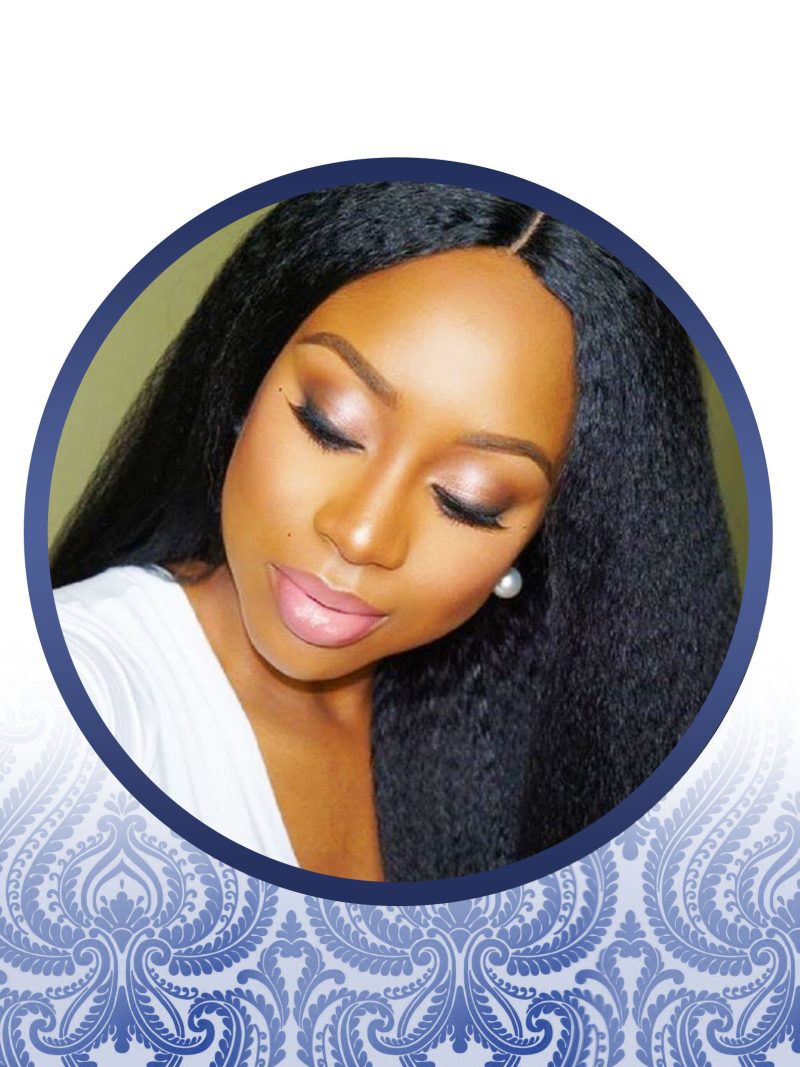 Kinky Straight Middle-Part Wig