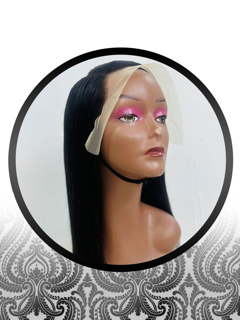10" Human HairBlend Bone Straight Lace Frontal Wig
