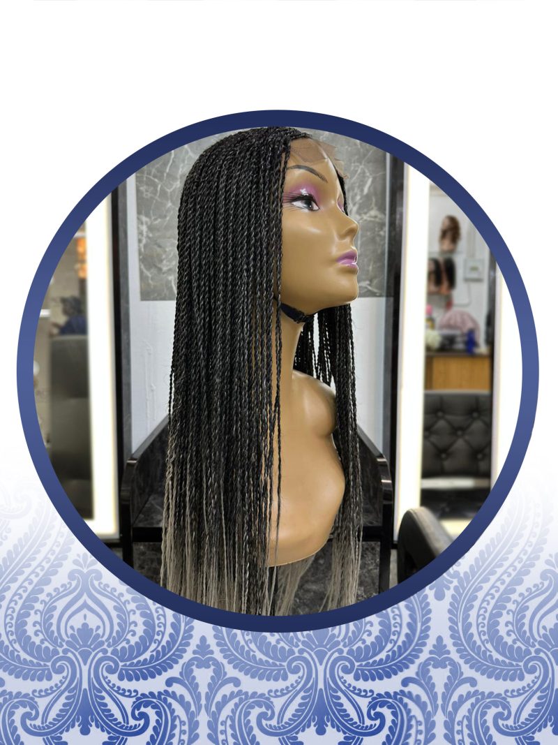 26" 4x4 Ombre Grey Twisted Wig