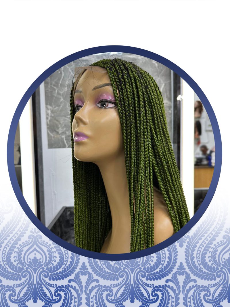 26" 4x4 Green Braided Wig
