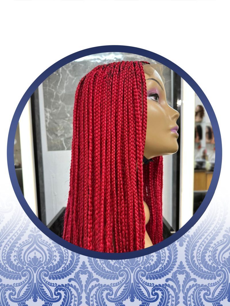 26" 4x4 Red Braided Wig