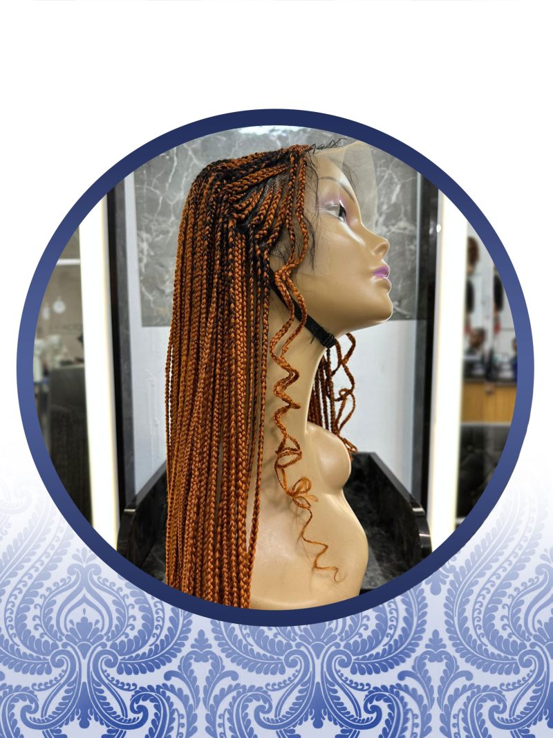 26" Full Lace Frontal Fox Brown Braided Wig