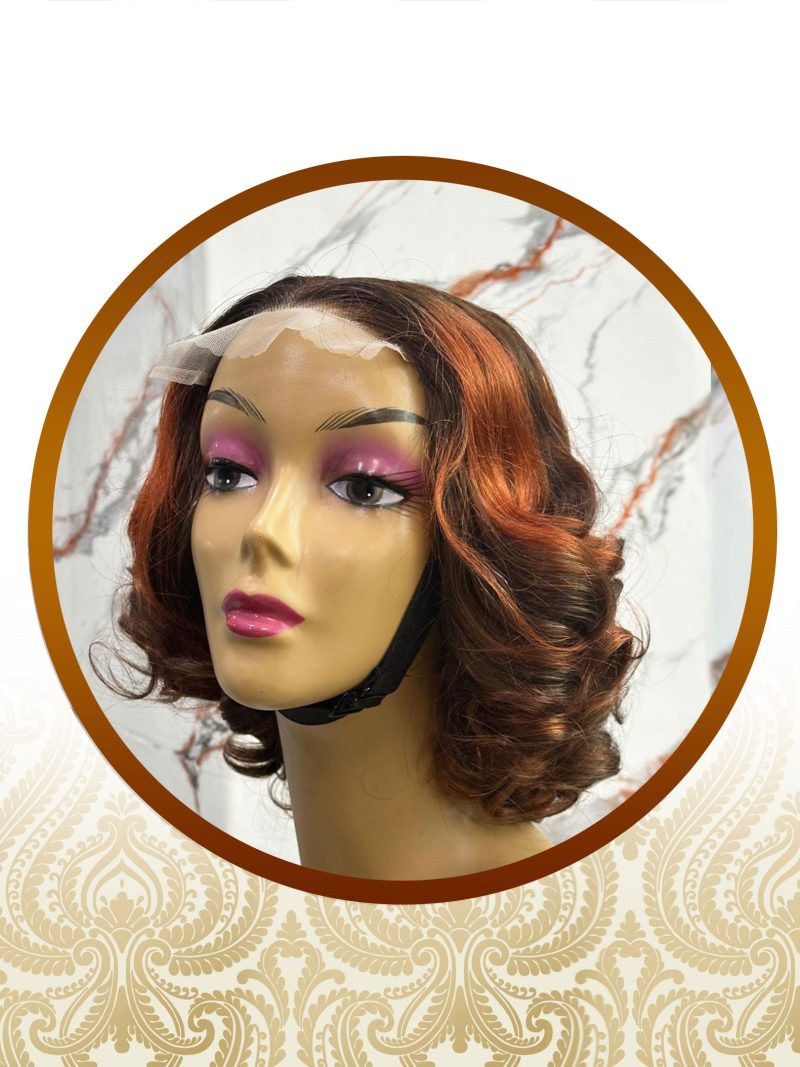 14″ 5×5 Glueless mixed highlighted Bouncy Body-Loose Wave Double-Drawn Unit