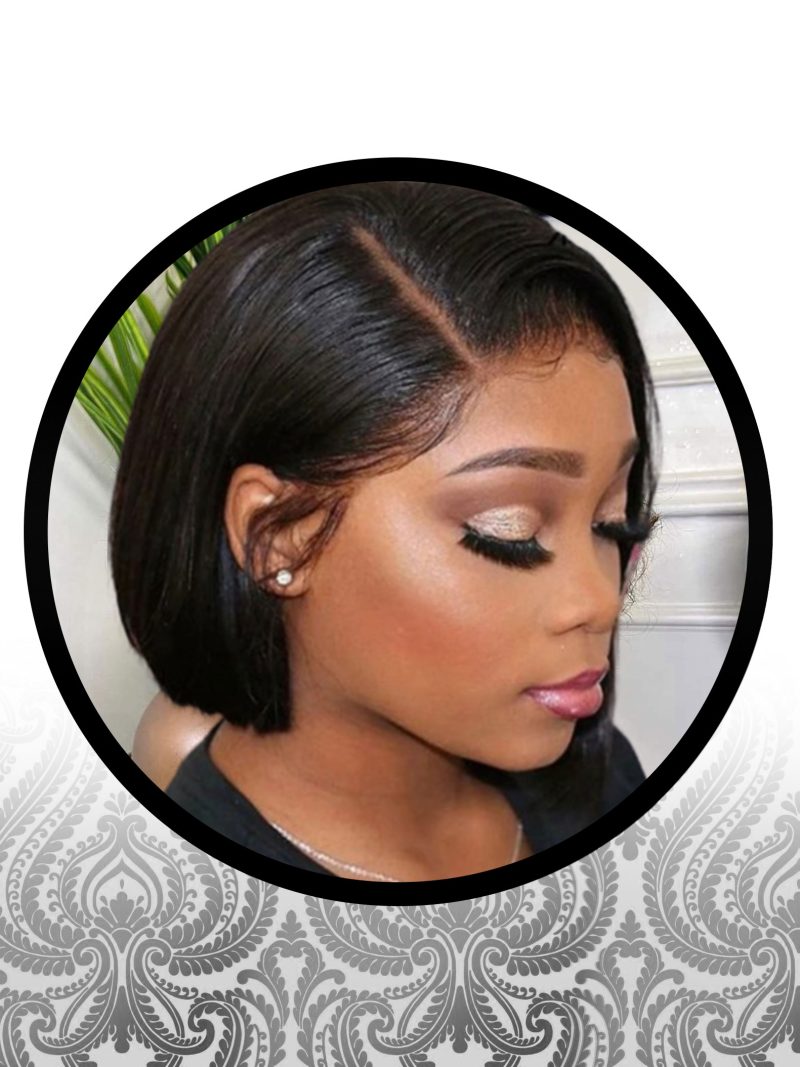 8″ Straight Human HairBlend Full Lace Frontal Wig